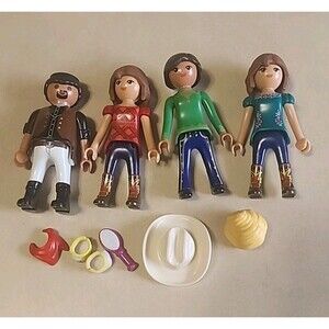 2004 & 2018  Geobra Playmobil Figure Lot Of 4 With Some Extras